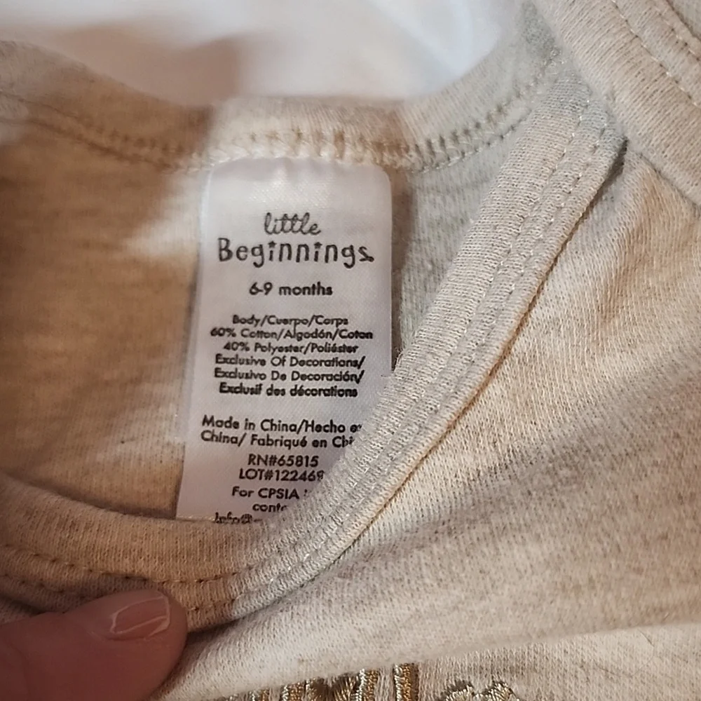 LITTLE BEGINNINGS STAR ONESIES SZ 6-9 MONTH